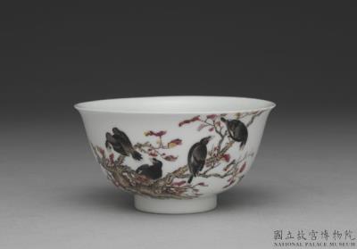 图片[2]-Tea bowl with red leaf and myna bird in falangcai painted enamels, Qianlong reign (1736-1795), Qing dynasty-China Archive